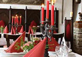 Candle light dinner im Restaurant auf Burg Liebenstein